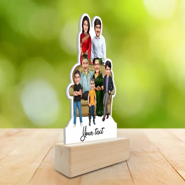 Family photo cartoon gift with 3 boy - Image 2