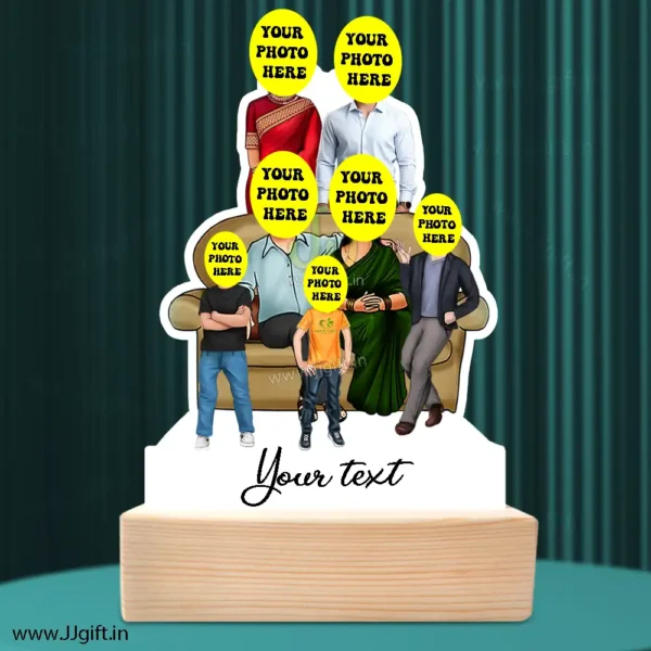 Family photo cartoon gift with 3 boy - Image 3