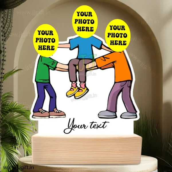 Funny standee caricature gift for 3 Besties, Personalized Brother and Sister Caricature gift - Image 3