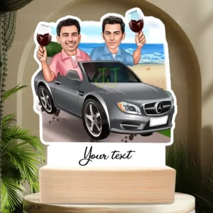 Gift for Male Best Friend Forever, Caricature for best frined ride in car