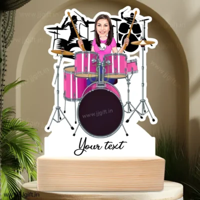 Gift for female Drummer, Personalized standee caricature gift idea for lady drummer