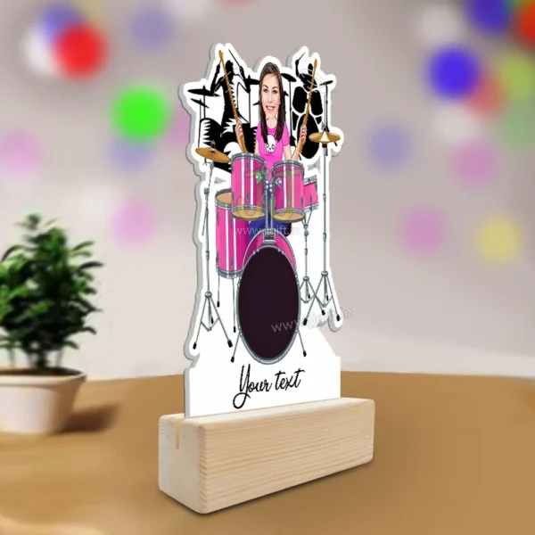 Gift for female Drummer, Personalized standee caricature gift idea for lady drummer - Image 2
