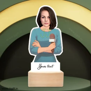 Girl Anchoring in Event caricature gift