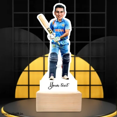 Indian jersey standee caricature gift, batsman caricature gift idea