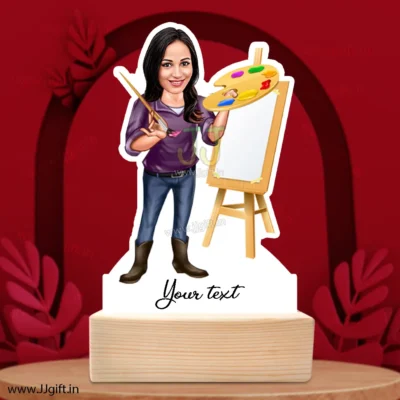 Lady painter caricature