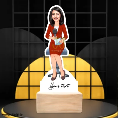 News reporter caricature gift idea, best standee gift for news reporter