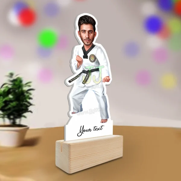 Personalized karate standee gift for black belt, Black belt student caricature gift - Image 2