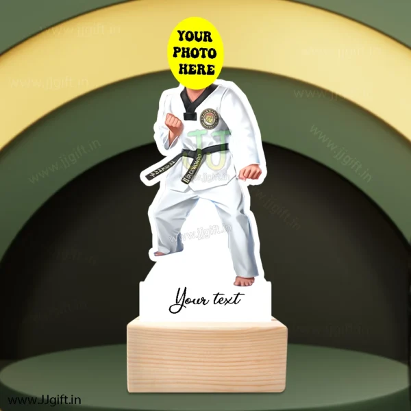 Personalized karate standee gift for black belt, Black belt student caricature gift - Image 3