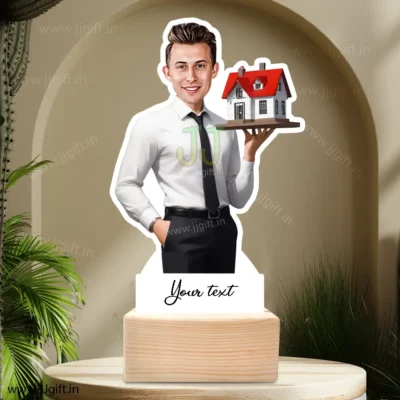 Personalized real estate standee caricature gift idea