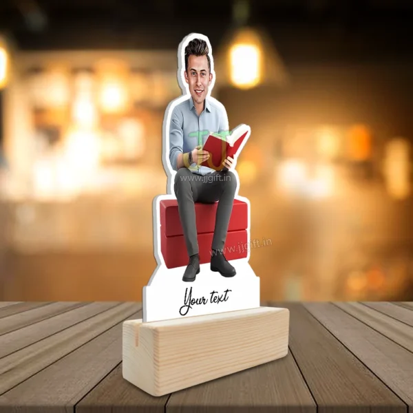 Unique Standee Gift for readers,Personalized Caricature item for reader,Best Present for Readers - Image 2