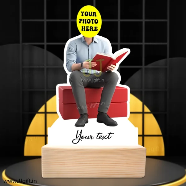 Unique Standee Gift for readers,Personalized Caricature item for reader,Best Present for Readers - Image 3