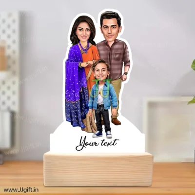 Caricature Family of 3 With Son