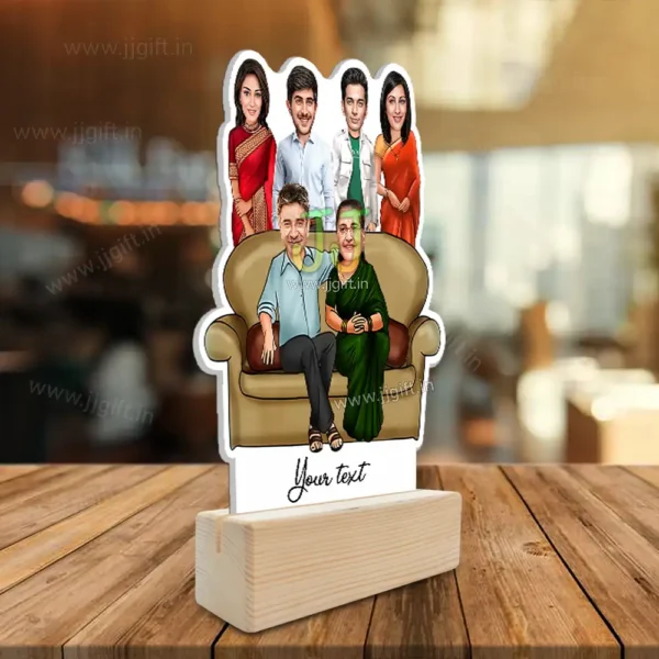 Family Photo Cartoon Gift With 2 Couple - Image 2