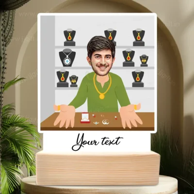 Gift For Jeweler, Personalized Caricature Standee For Jeweler