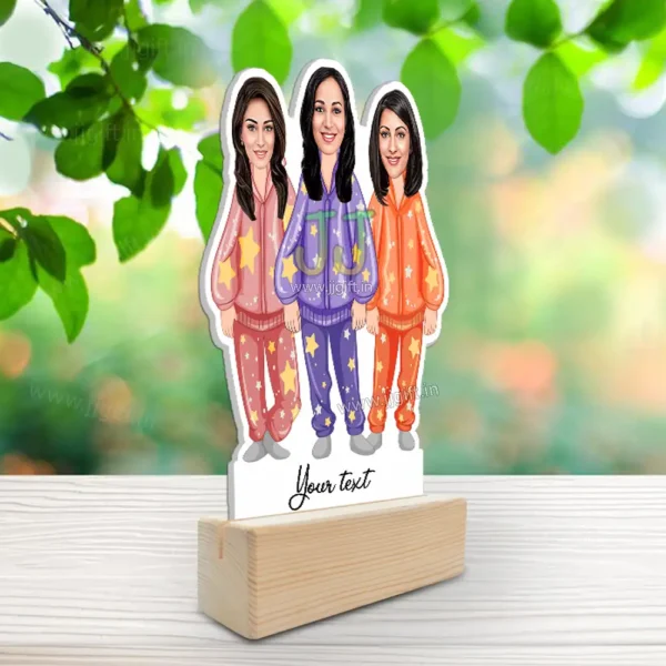 Three Female Girl Standing Caricature Gift - Image 2