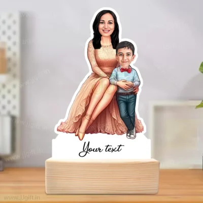 Caricature Gifts For Mom From Son, Personalized Standee Gift For Mom And Son