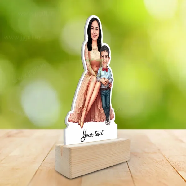 Caricature Gifts For Mom From Son, Personalized Standee Gift For Mom And Son - Image 2