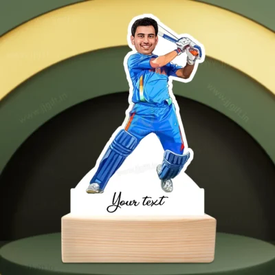 Ms Dhoni Helicopter Shot Style Caricature Design, Caricature Gift for Ms Dhoni Fan