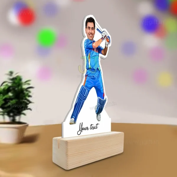 Ms Dhoni Helicopter Shot Style Caricature Design, Caricature Gift for Ms Dhoni Fan - Image 2
