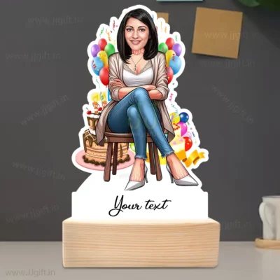 Birthday Caricature Gift Idea For Her, Personalized Birthday Standee Gift