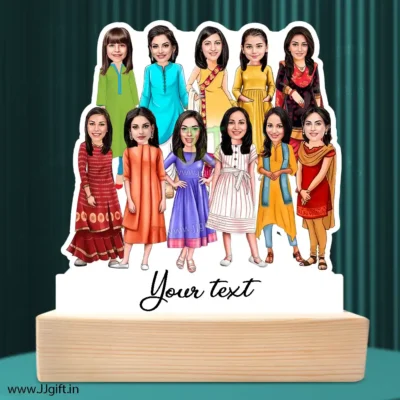 Caricature Gift Ideas For Best 11 Female Friend, Unique Standee Gift For Female Friends