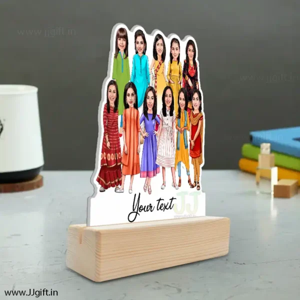 Caricature Gift Ideas For Best 11 Female Friend, Unique Standee Gift For Female Friends - Image 2