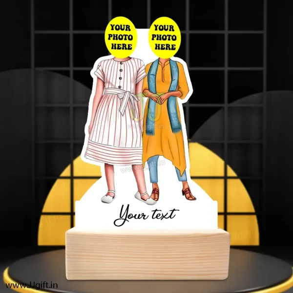 Caricature Gift Ideas For Best 2 Female Friend, Unique Standee Gift For Female Friend - Image 3