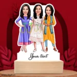 Caricature Gift Ideas For Best 3 Female Friend, Unique Standee Gift For Female Friends