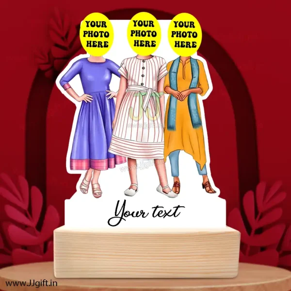 Caricature Gift Ideas For Best 3 Female Friend, Unique Standee Gift For Female Friends - Image 3