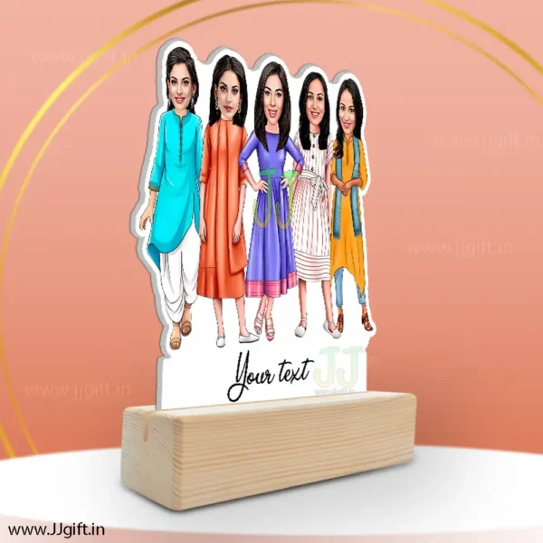 Caricature Gift Ideas For Best 5 Female Friend, Unique Standee Gift For Female Friends - Image 2