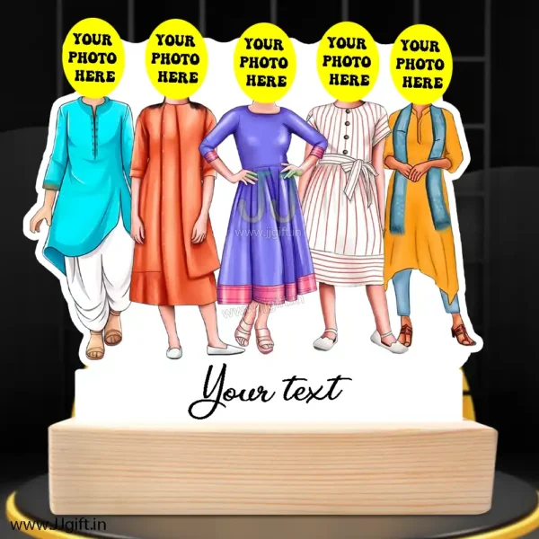 Caricature Gift Ideas For Best 5 Female Friend, Unique Standee Gift For Female Friends - Image 3