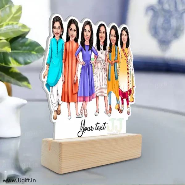 Caricature Gift Ideas For Best 6 Female Friend, Unique Standee Gift For Female Friends - Image 2