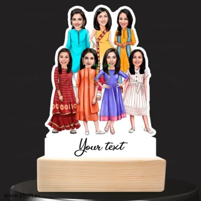 Caricature Gift Ideas For Best 7 Female Friend, Unique Standee Gift For Female Friends