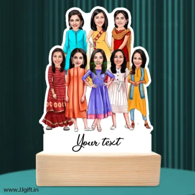 Caricature Gift Ideas For Best 8 Female Friend, Unique Standee Gift For Female Friends