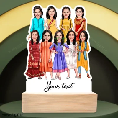 Caricature Gift Ideas For Best 9 Female Friend, Unique Standee Gift For Female Friends
