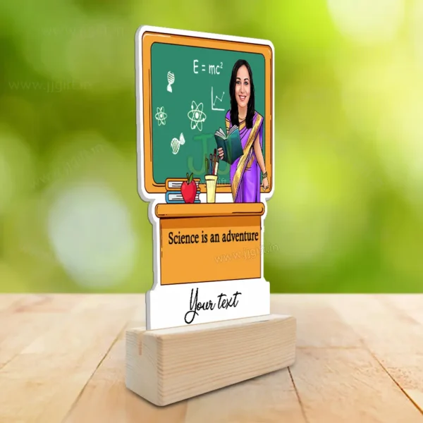Custom Science Teacher Caricature Standee, Personalized Gift for Female Science Educators - Image 2