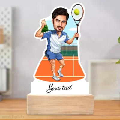 Unique standee gift for tennis player , Caricature for tennis player