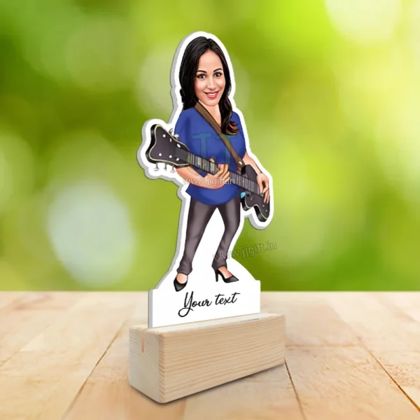Personalized Female Guitarist Standee Caricature Gift, Custom Guitar Lover Gift For Her - Image 2