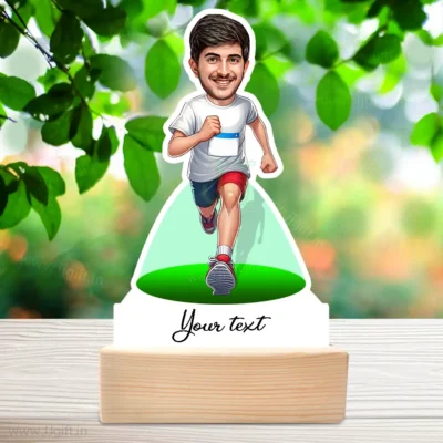 Personalized Male Runner Caricature Perfect Gift for Running Enthusiasts Marathoners and Fitness Buffs