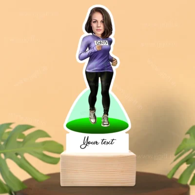 Runner Caricature Gift For Her, Best Runner Standee Gift For Her