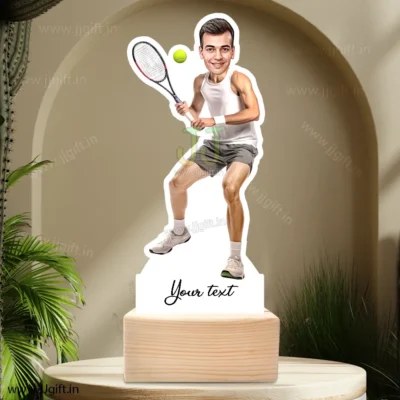 Tennis Champion Caricature, Custom Standee Gift for Athletes