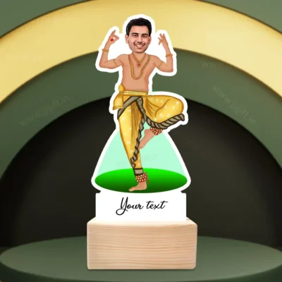 Bharatanatyam Style Custom Caricature Standee For Man, Traditional South Indian Dancer Gift