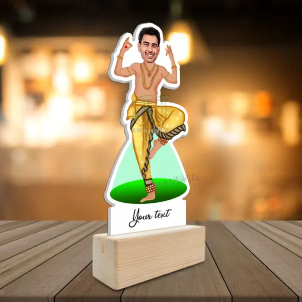 Bharatanatyam Style Custom Caricature Standee For Man, Traditional South Indian Dancer Gift - Image 2