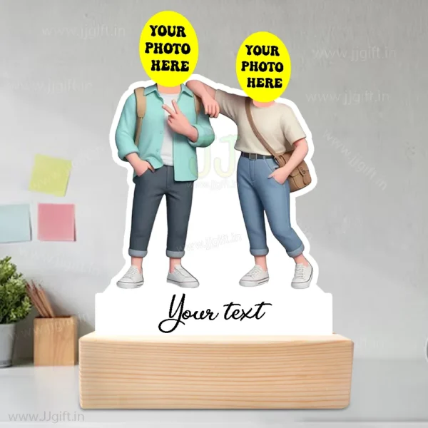 Custom Best Friends Or Couple Caricature Gift, Cool Duo Standee for Desk Decor - Image 3