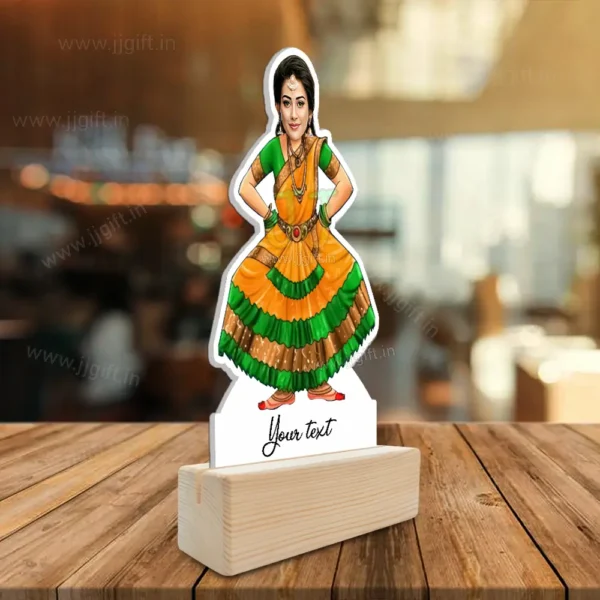 Custom Caricature Standee of Female Bharatanatyam Performer, Unique Dance Art Gift for Girls - Image 2