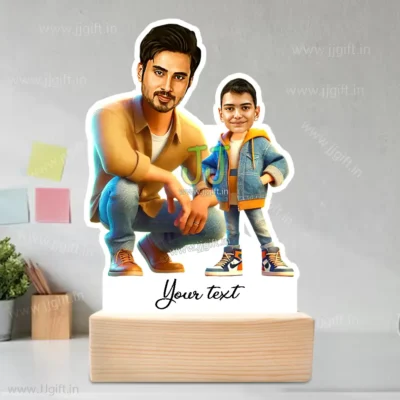 Custom Dad and Child Caricature Figurine - Father’s Day Gift, Birthday Present, Keepsake Standee