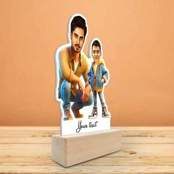 Custom Dad and Child Caricature Figurine - Father’s Day Gift, Birthday Present, Keepsake Standee - Image 2