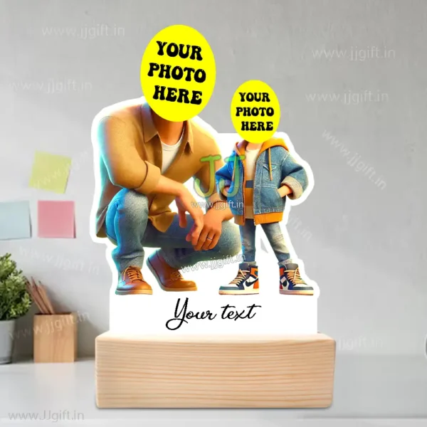 Custom Dad and Child Caricature Figurine - Father’s Day Gift, Birthday Present, Keepsake Standee - Image 3