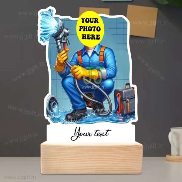 Custom Plumber Caricature Standee Gift - Perfect Gift for Pipe Technicians, Personalized Gift for Pipe Fitt - Image 3