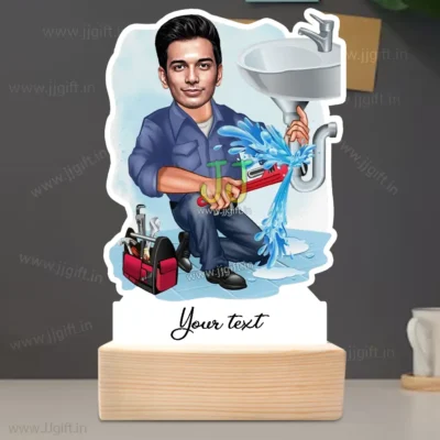 Custom Plumber Cartoon Standee Gift, Plumber Caricature Showpiece